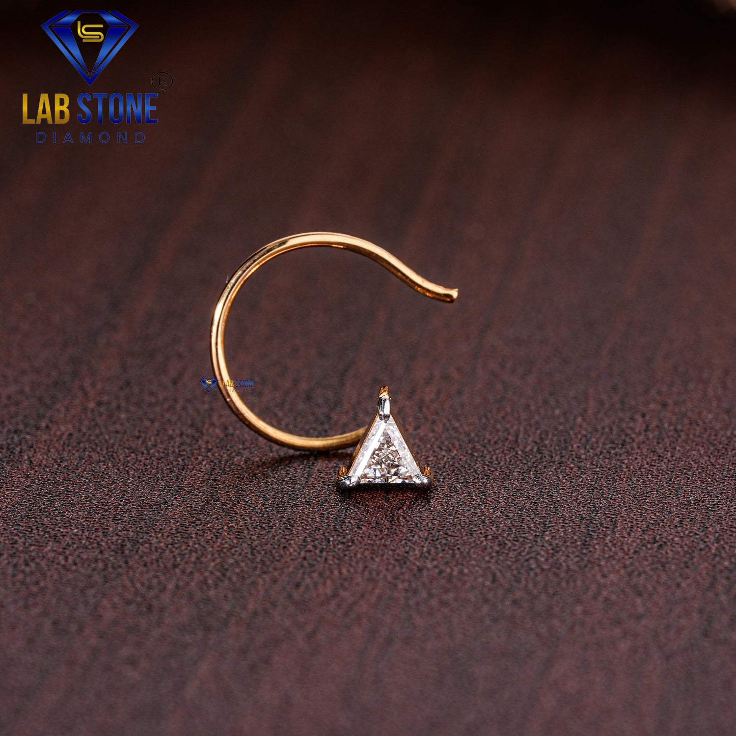 0.15ct TDW Trillion Cut Diamond Nosepin