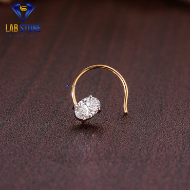 0.18ct TDW Oval Cut Diamond Nosepin