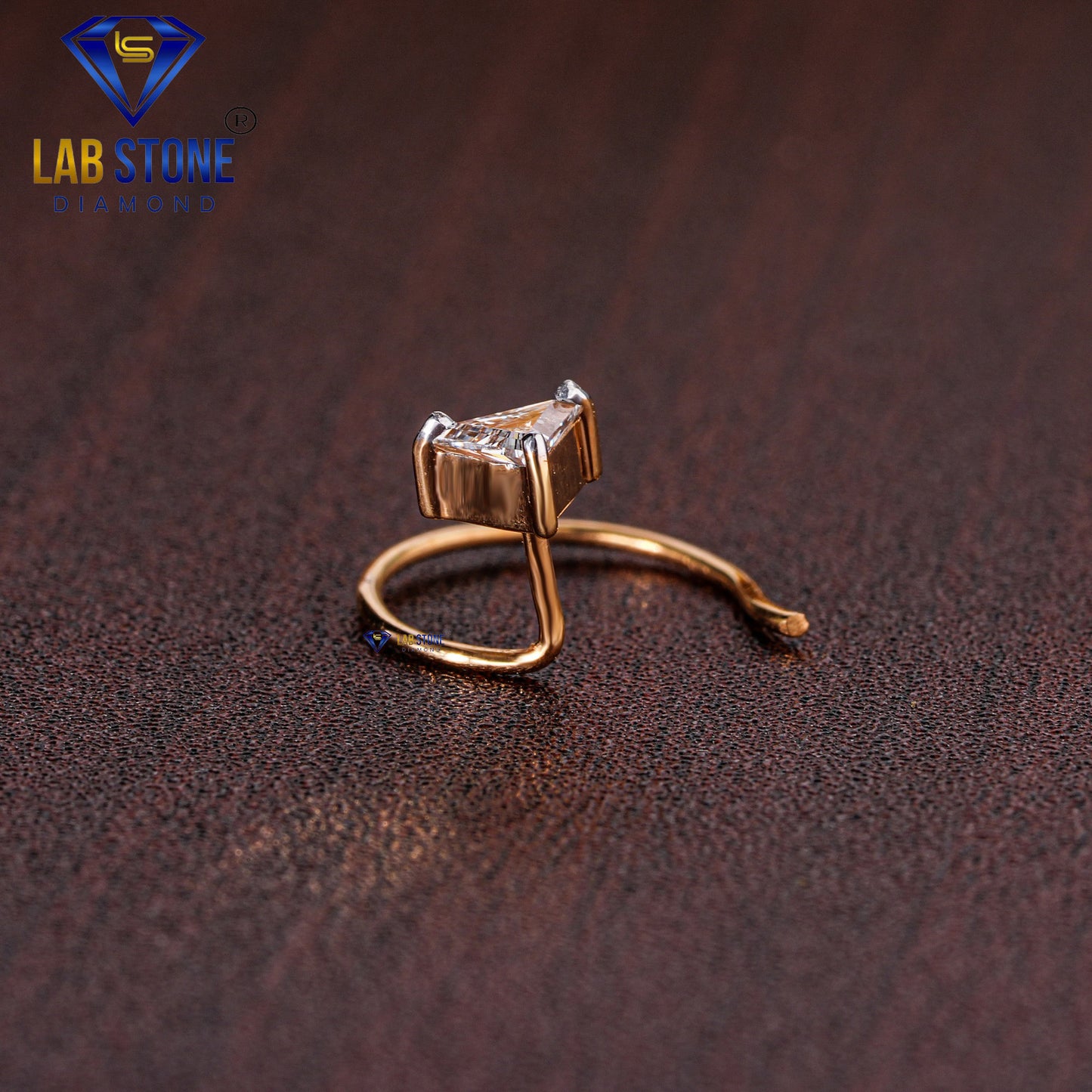 0.15ct TDW Trillion Cut Diamond Nosepin