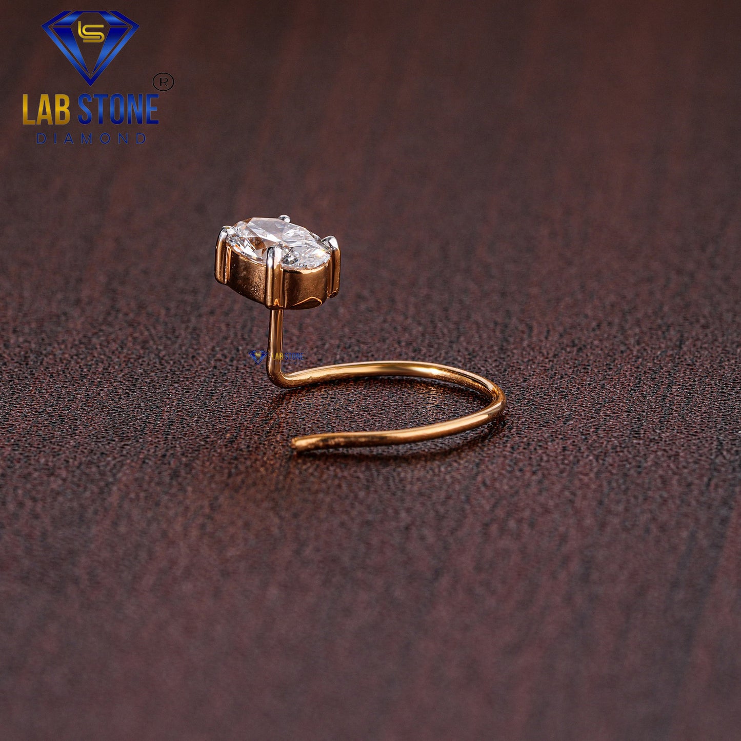 0.18ct TDW Oval Cut Diamond Nosepin