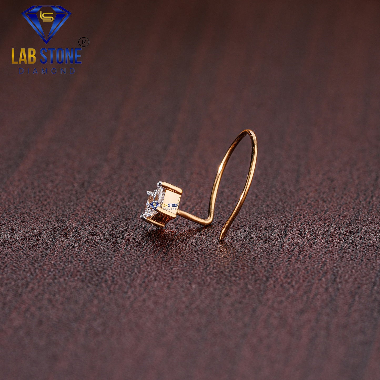 0.10ct TDW Princess Cut Diamond Nosepin