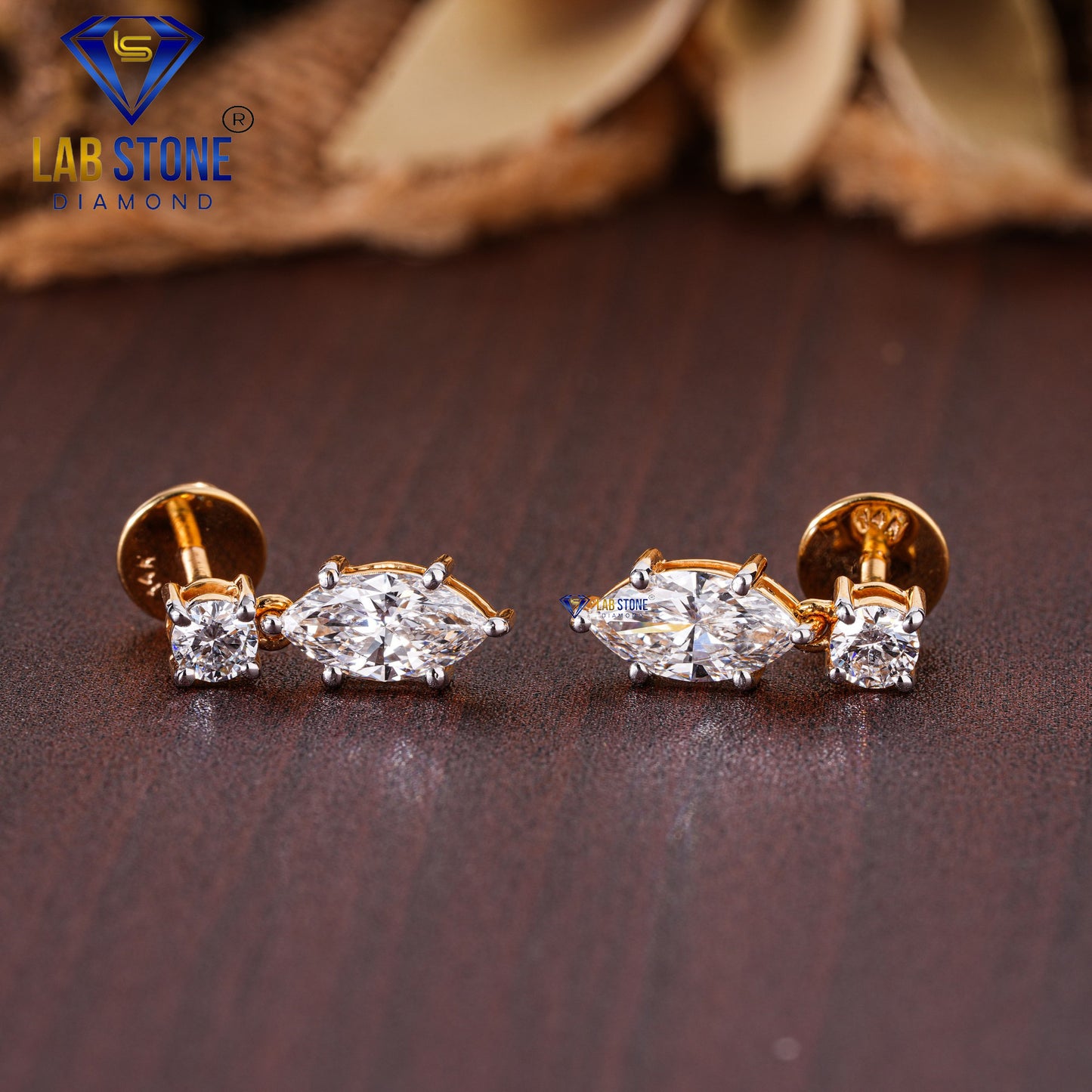 3.48 TDW Marquise & Round Cut Diamond Pendant & Earring