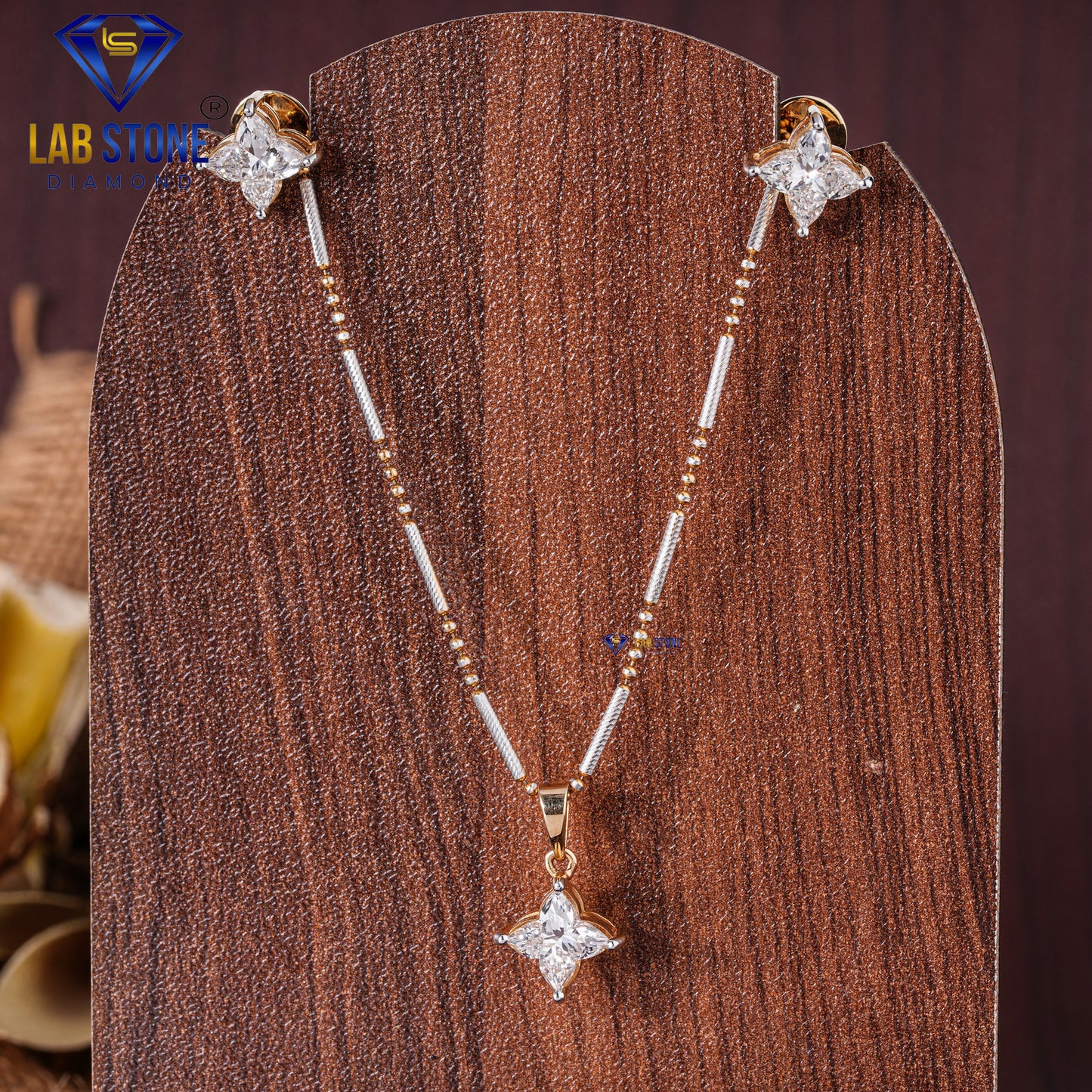 5.00 TDW Custom Cut Diamond Pendant & Earring