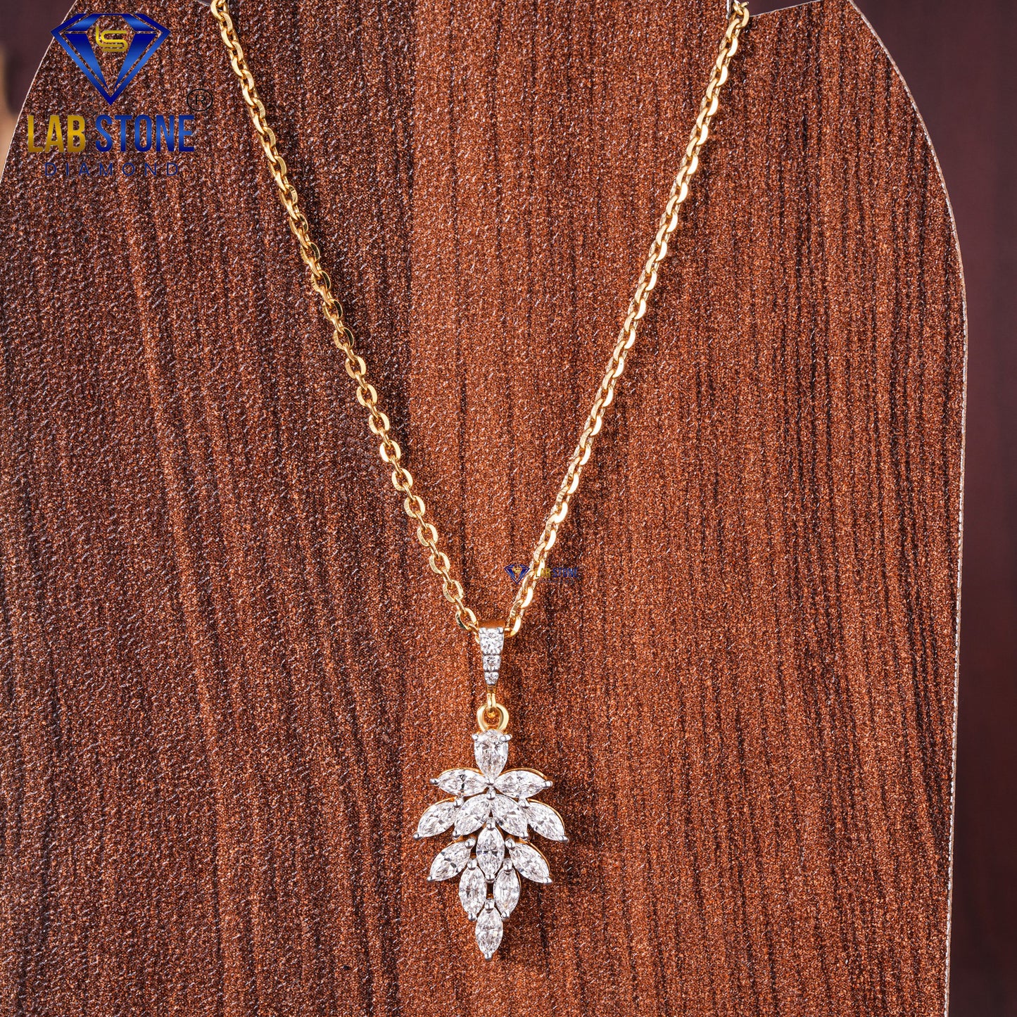 4.08 TDW Pear, Marquise & Round Cut Diamond Pendant & Earring