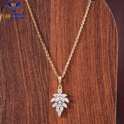 4.08 TDW Pear, Marquise & Round Cut Diamond Pendant & Earring