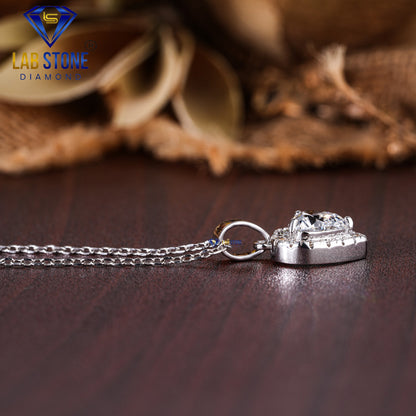 5.54 TDW Heart & Round Cut Diamond Pendant & Earring