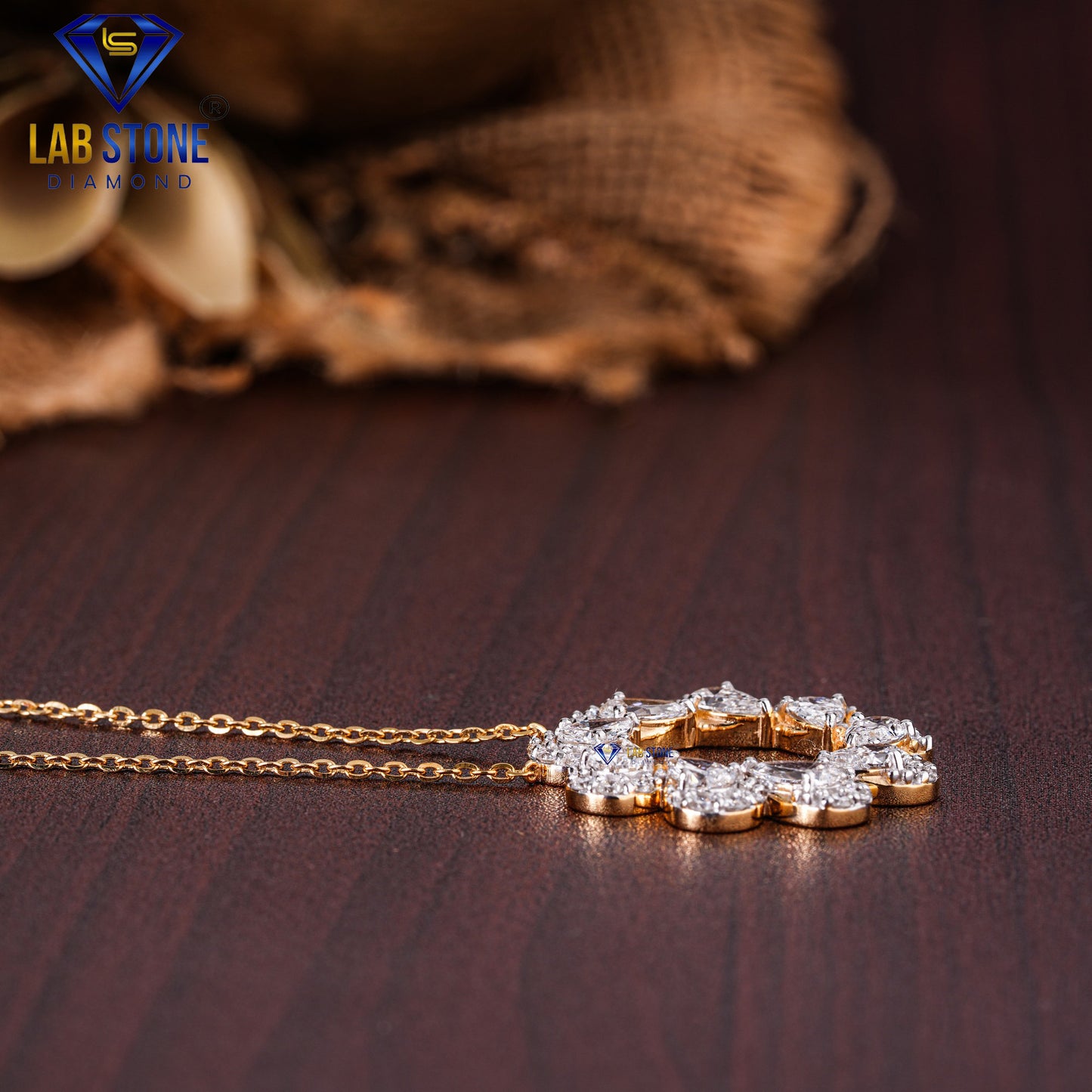 3.76 TDW Pear & Round Cut Diamond Pendant & Earring