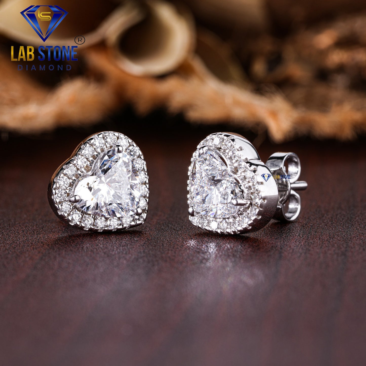 5.54 TDW Heart & Round Cut Diamond Pendant & Earring