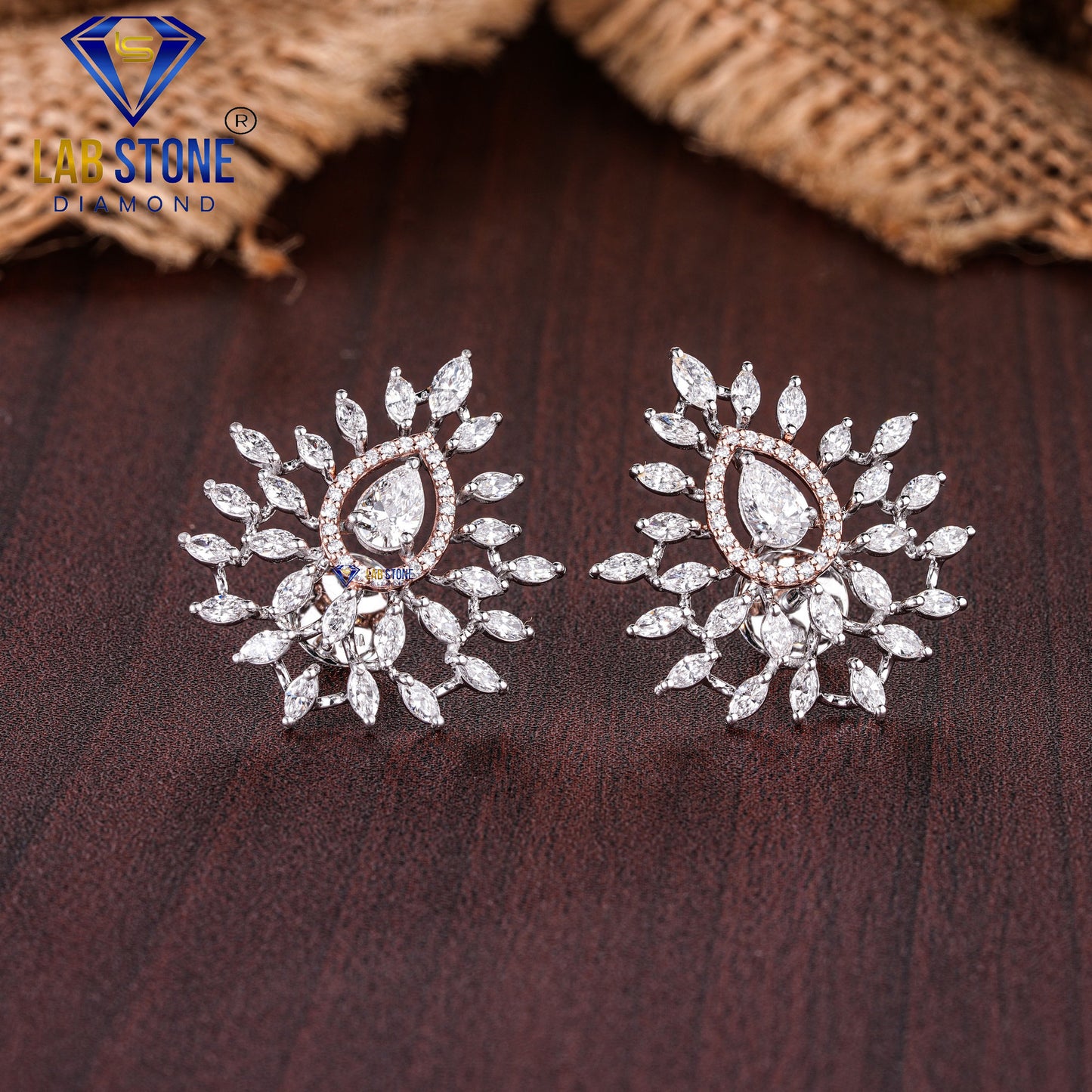 5.63 TDW Marquise, Round & Pear Cut Diamond Pendant & Earring