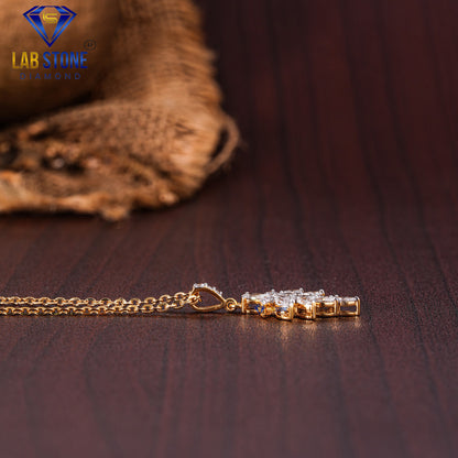 4.08 TDW Pear, Marquise & Round Cut Diamond Pendant & Earring