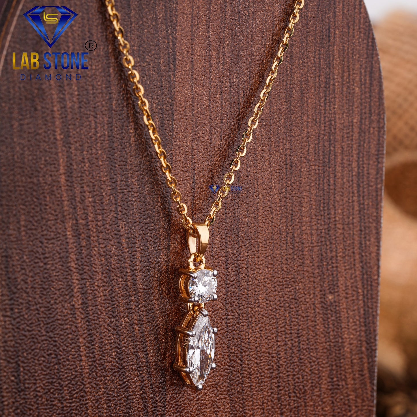 3.48 TDW Marquise & Round Cut Diamond Pendant & Earring