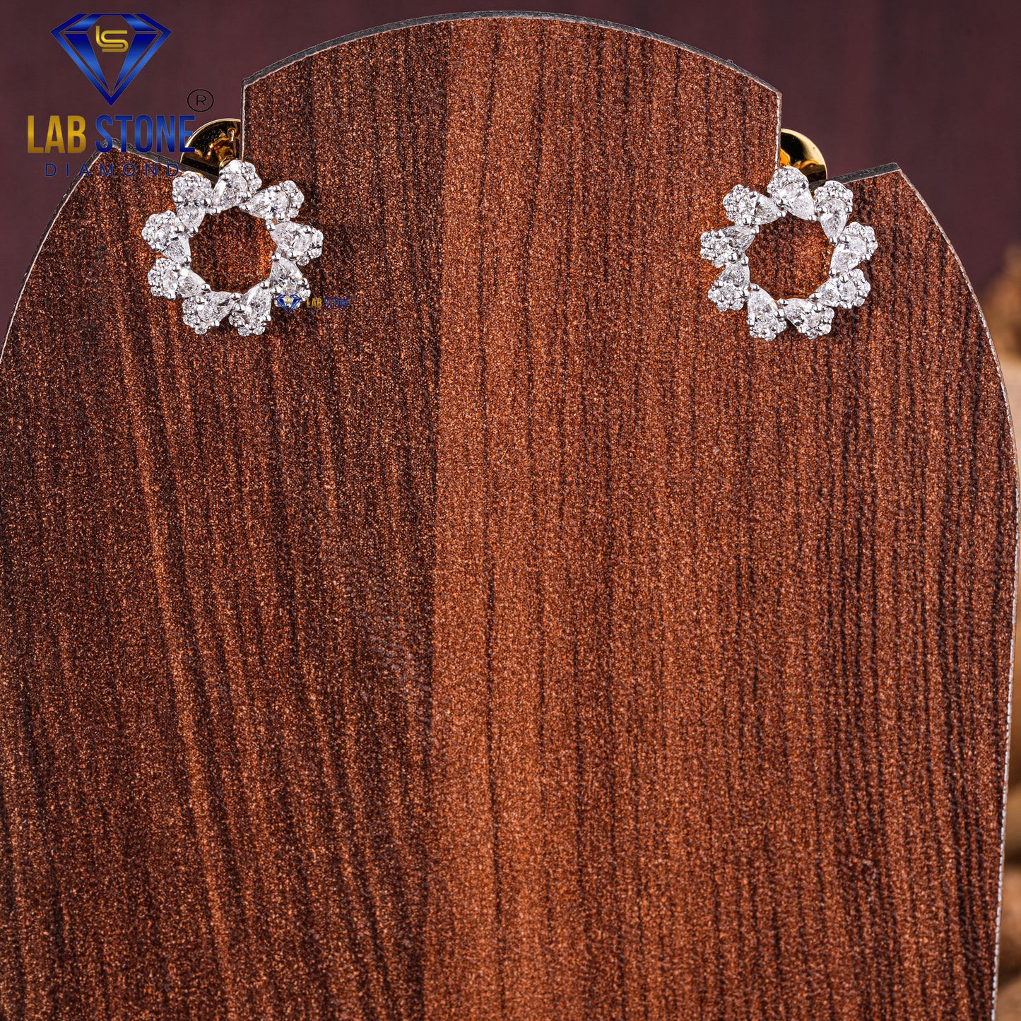 3.76 TDW Pear & Round Cut Diamond Pendant & Earring