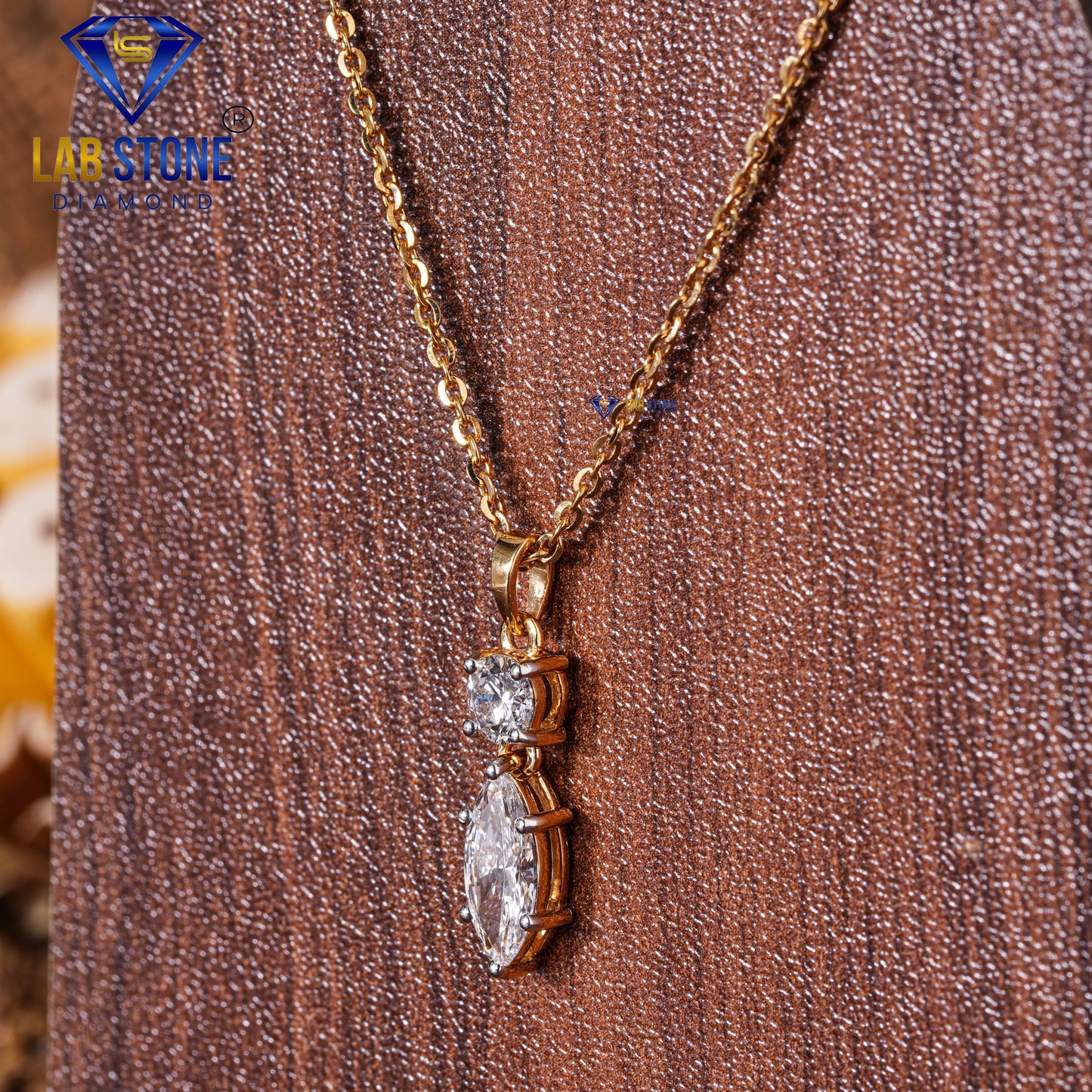 3.48 TDW Marquise & Round Cut Diamond Pendant & Earring