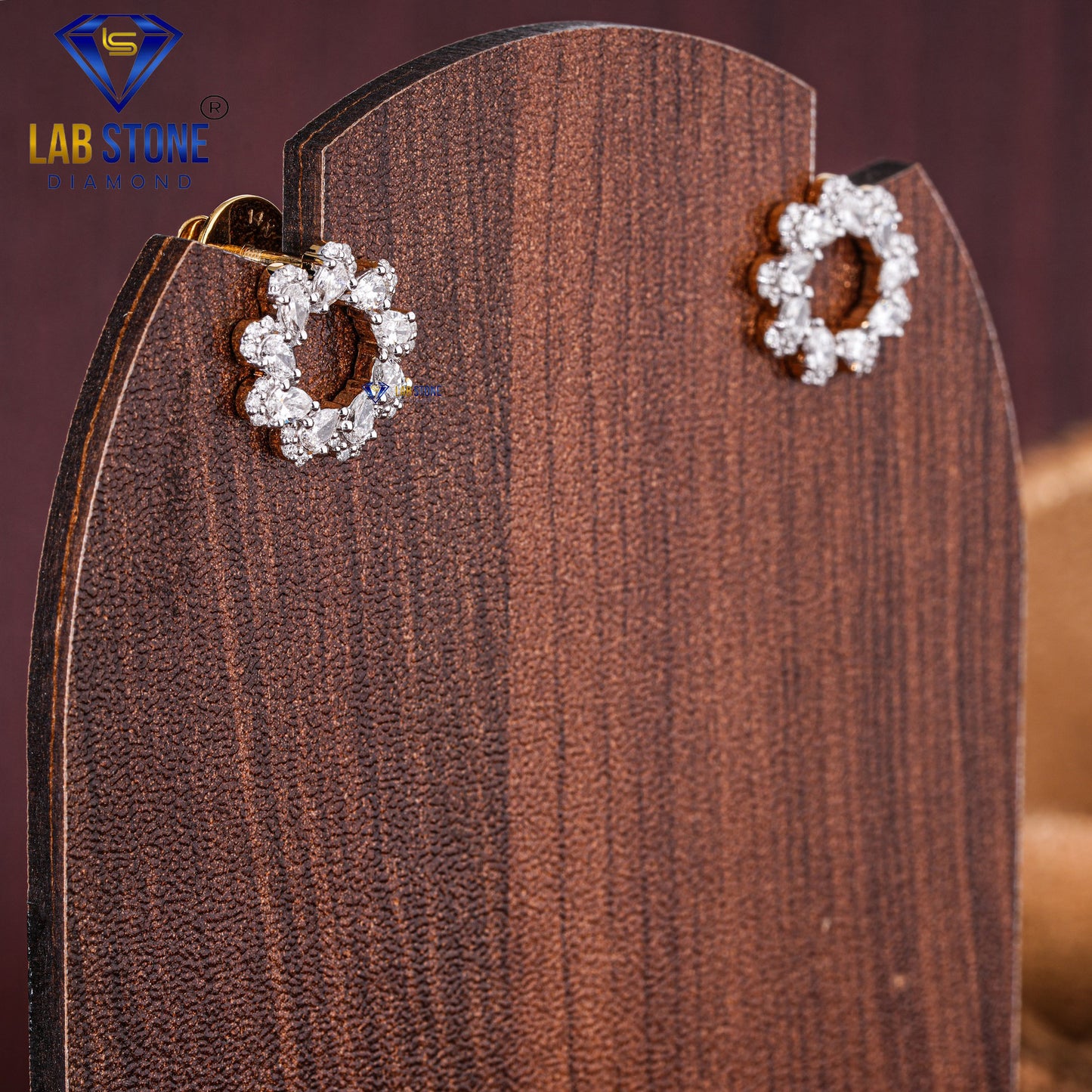 3.76 TDW Pear & Round Cut Diamond Pendant & Earring