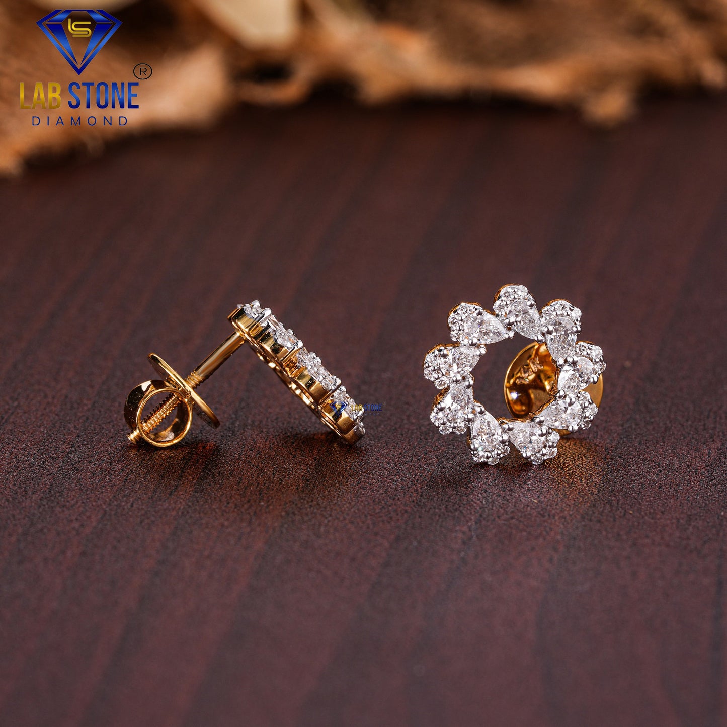 3.76 TDW Pear & Round Cut Diamond Pendant & Earring