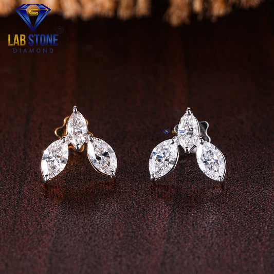 0.52 TDW Marquise Cut Diamond Piercing