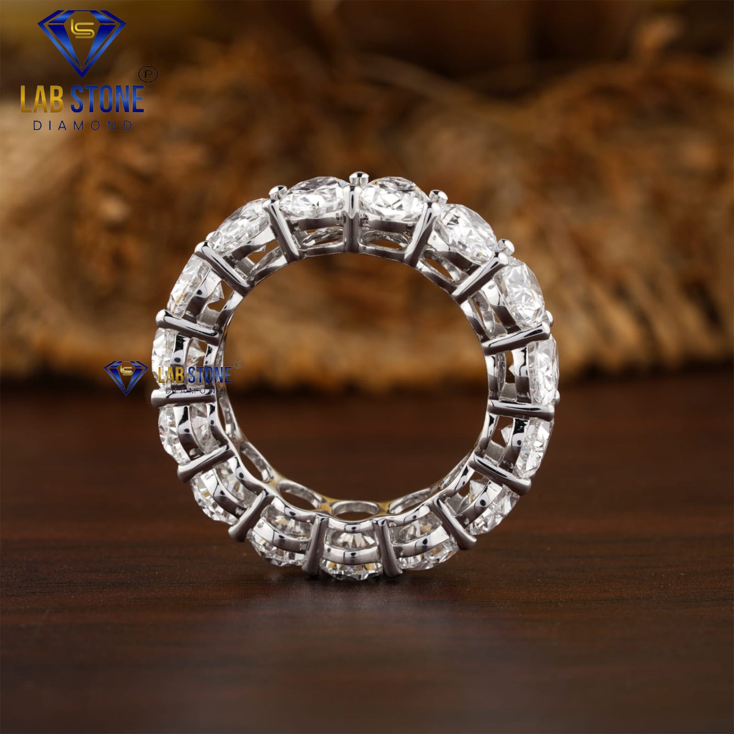 10.46 TDW Oval & Round Cut Women's Diamond Ring with Band