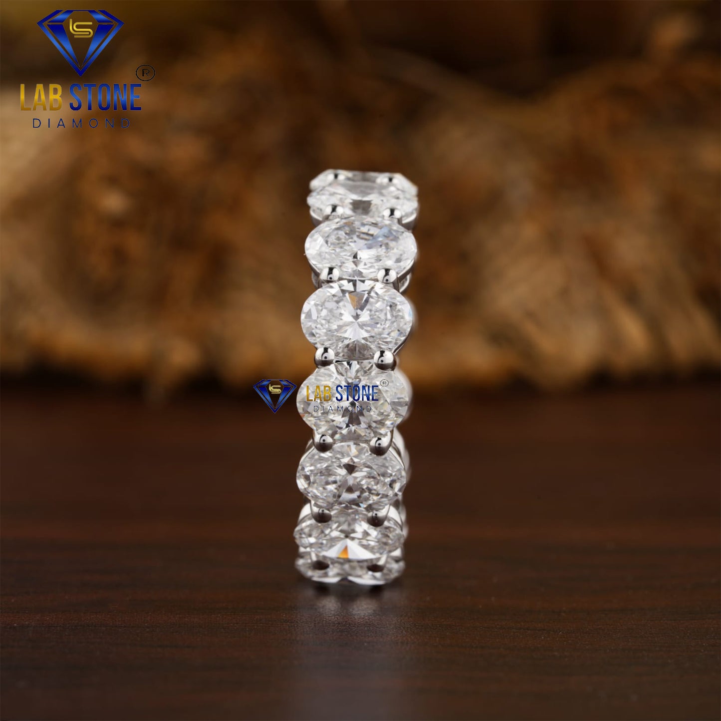 10.46 TDW Oval & Round Cut Women's Diamond Ring with Band