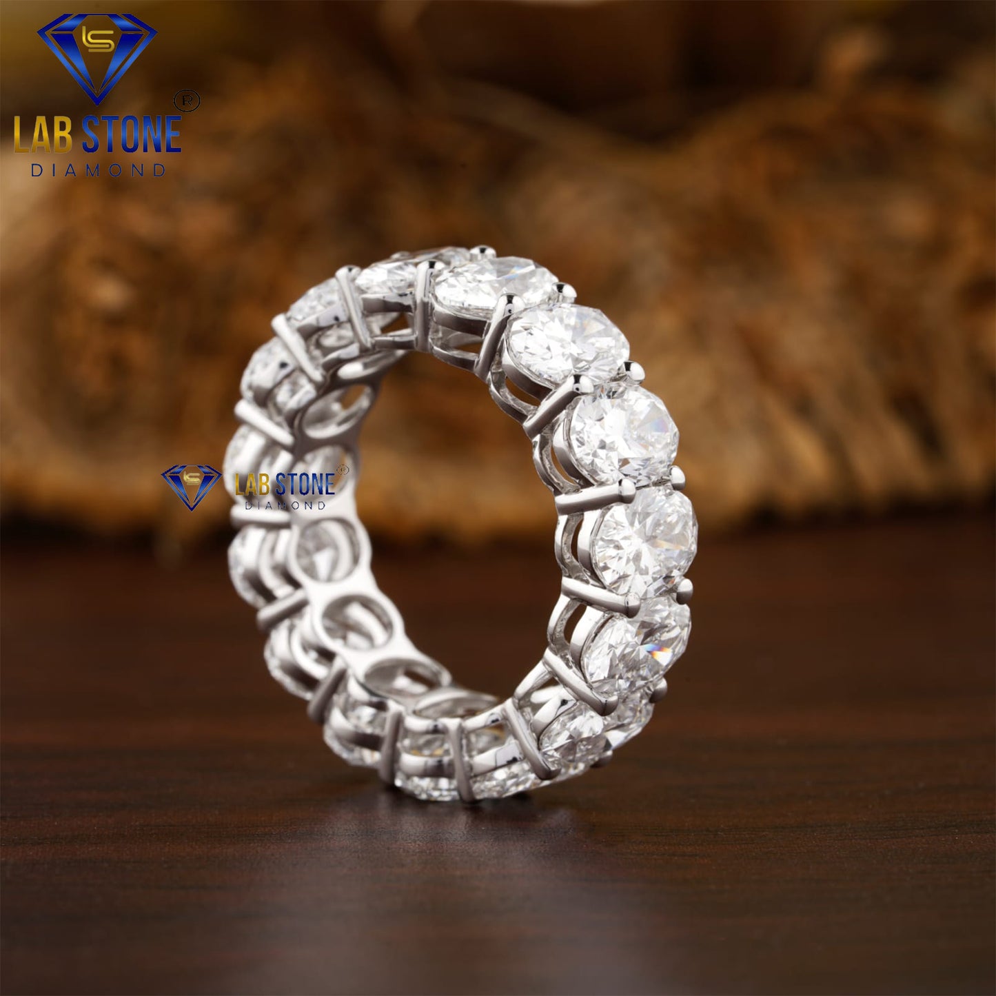 10.46 TDW Oval & Round Cut Women's Diamond Ring with Band