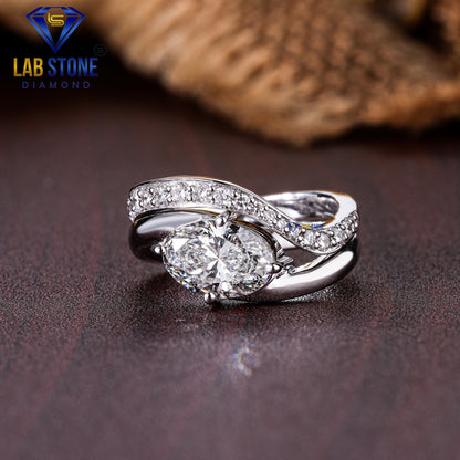 1.24 TDW Pear & Round Cut Women’s Engagement Diamond Ring