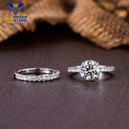 1.68 TDW Round Cut Women’s Diamond Ring with Band