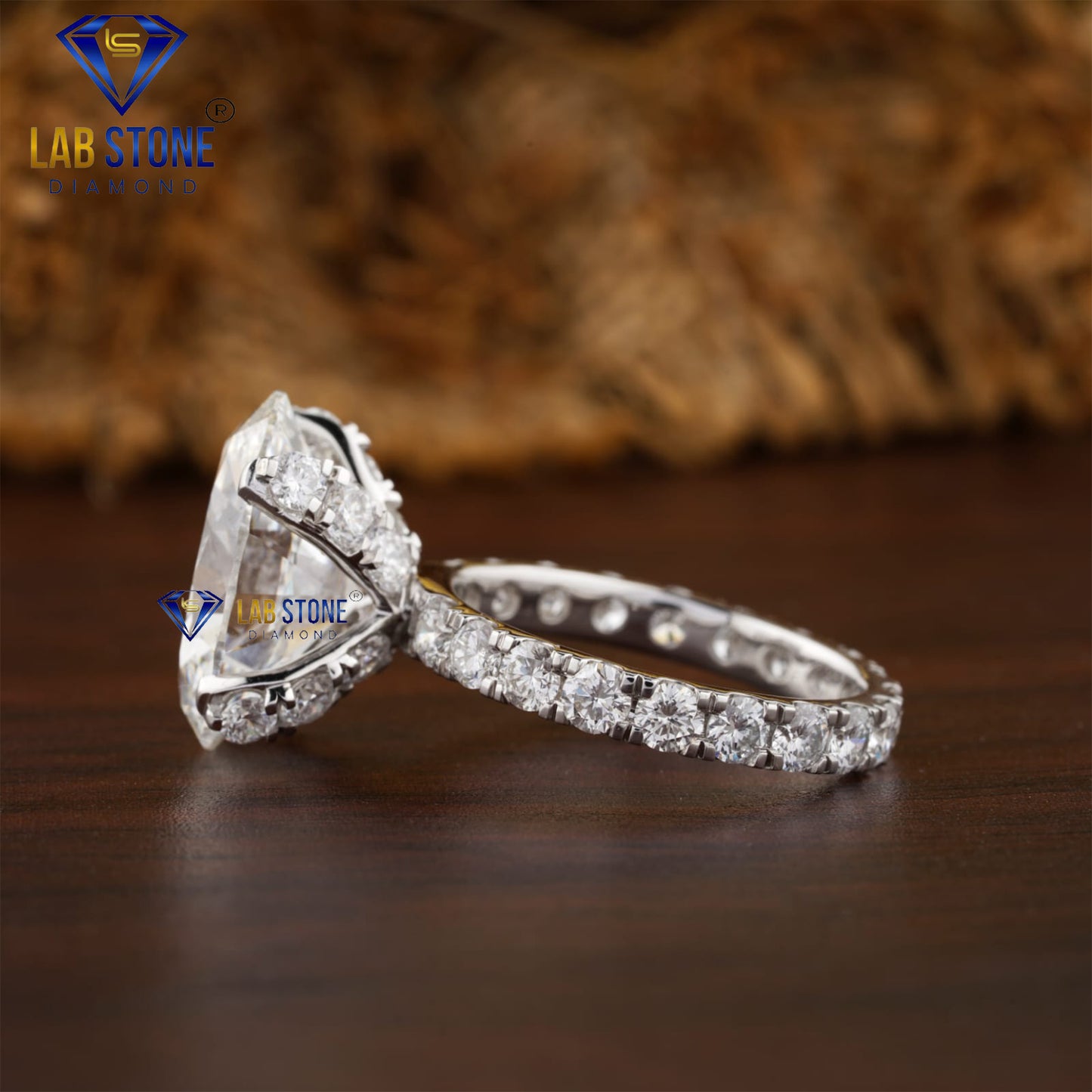 10.46 TDW Oval & Round Cut Women's Diamond Ring with Band