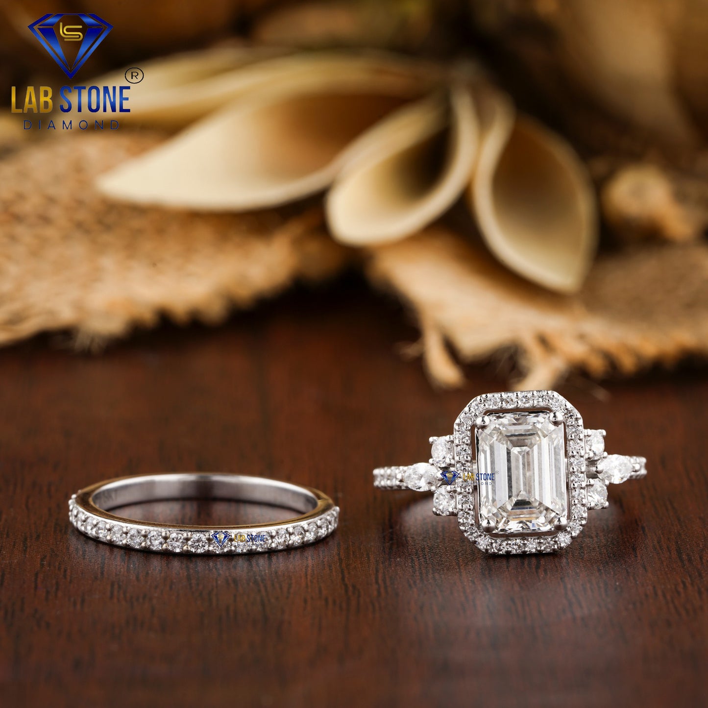 2.37 TDW Marquise, Emerald & Round Cut Women’s Diamond Ring With Band