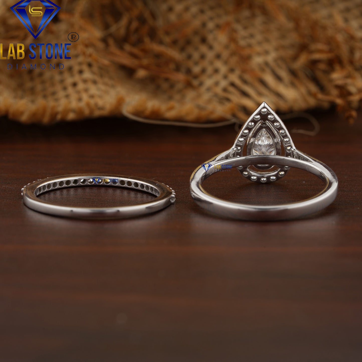 1.09 TDW Pear & Round Cut Women’s Diamond Ring with Band