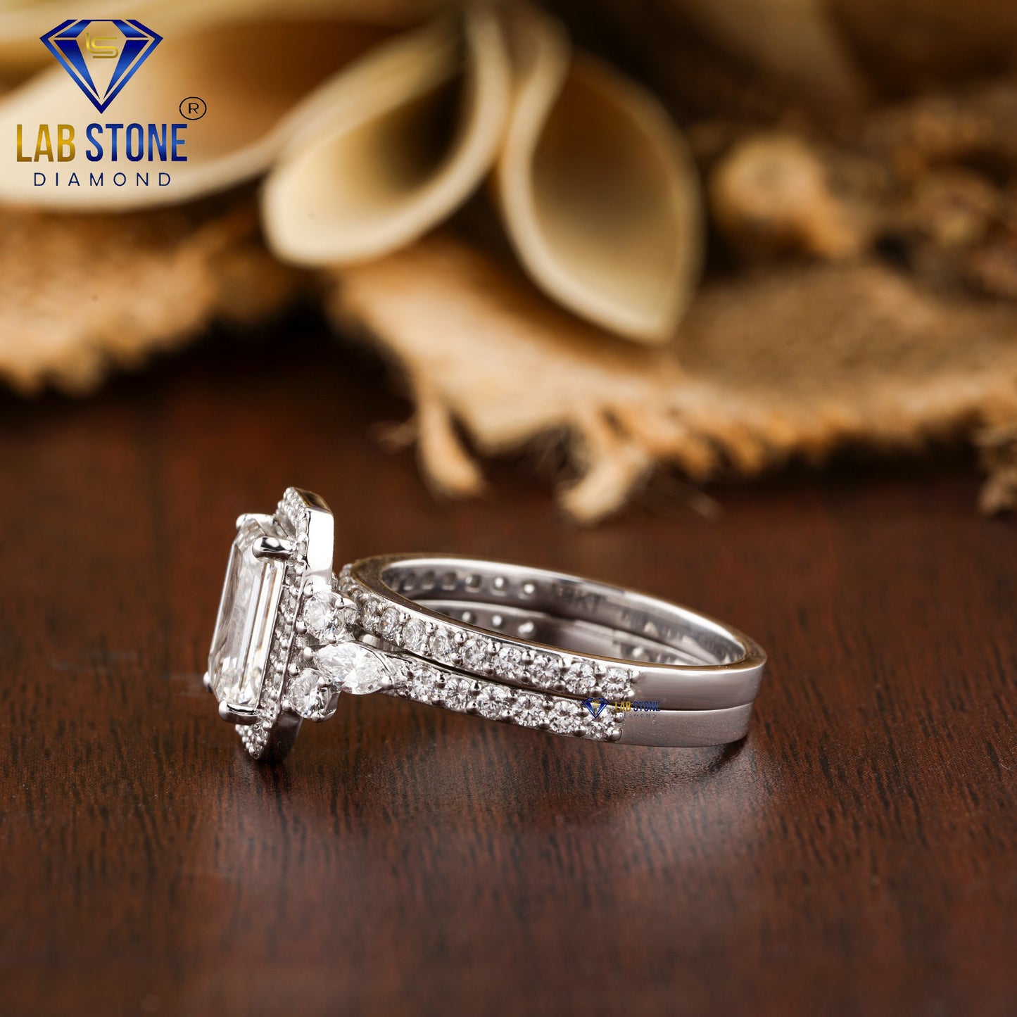 2.37 TDW Marquise, Emerald & Round Cut Women’s Diamond Ring With Band