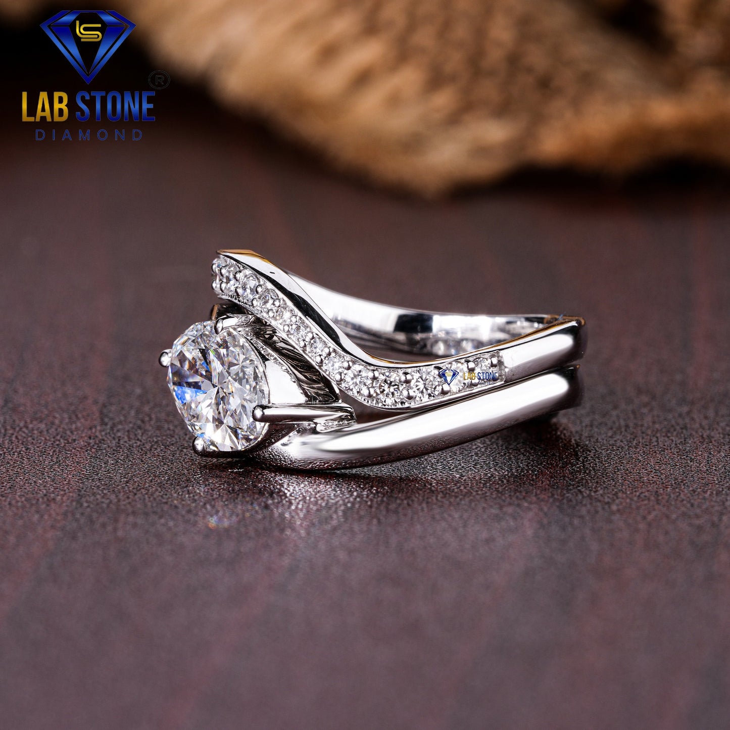 1.24 TDW Pear & Round Cut Women’s Engagement Diamond Ring