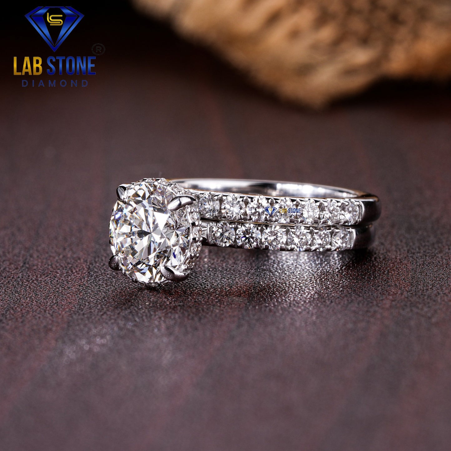 1.68 TDW Round Cut Women’s Diamond Ring with Band