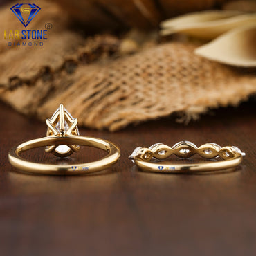 1.87 TDW Pear & Marquise Cut Women’s Diamond Ring with Band