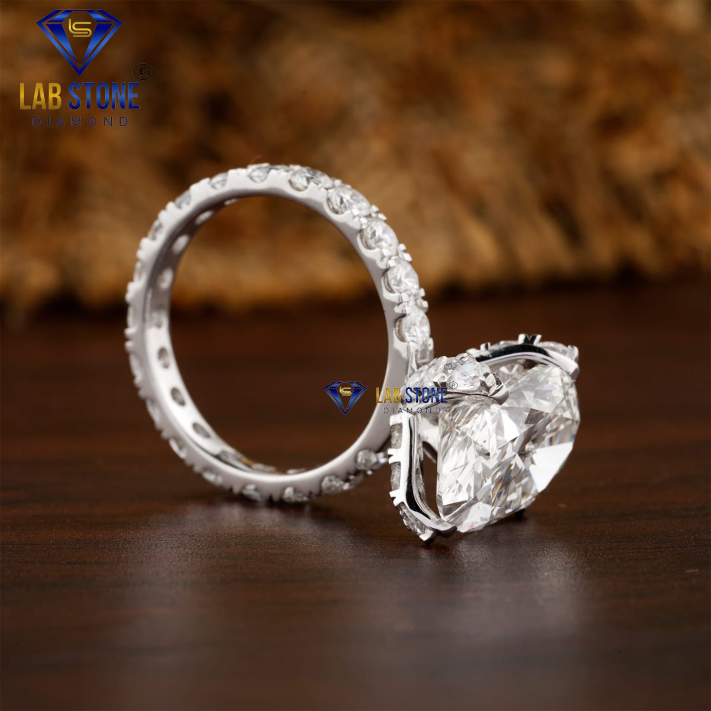 10.46 TDW Oval & Round Cut Women's Diamond Ring with Band