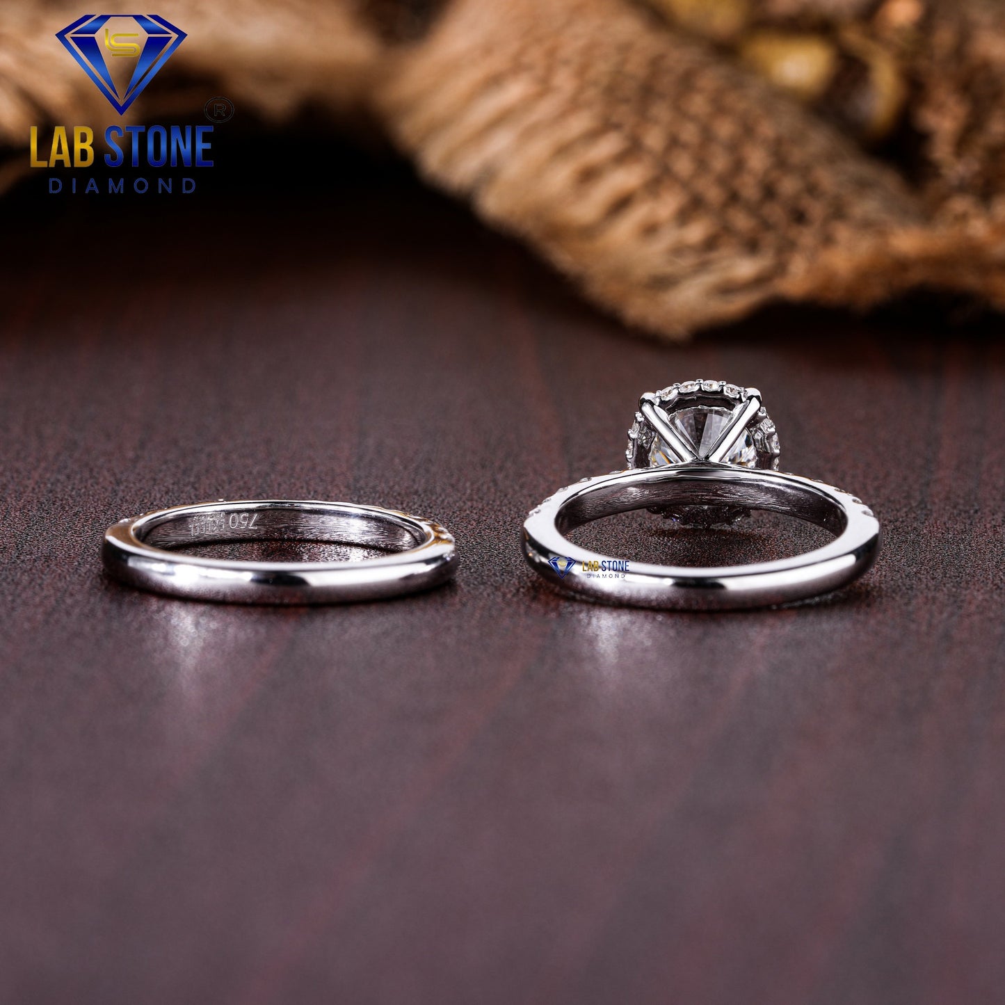 1.68 TDW Round Cut Women’s Diamond Ring with Band