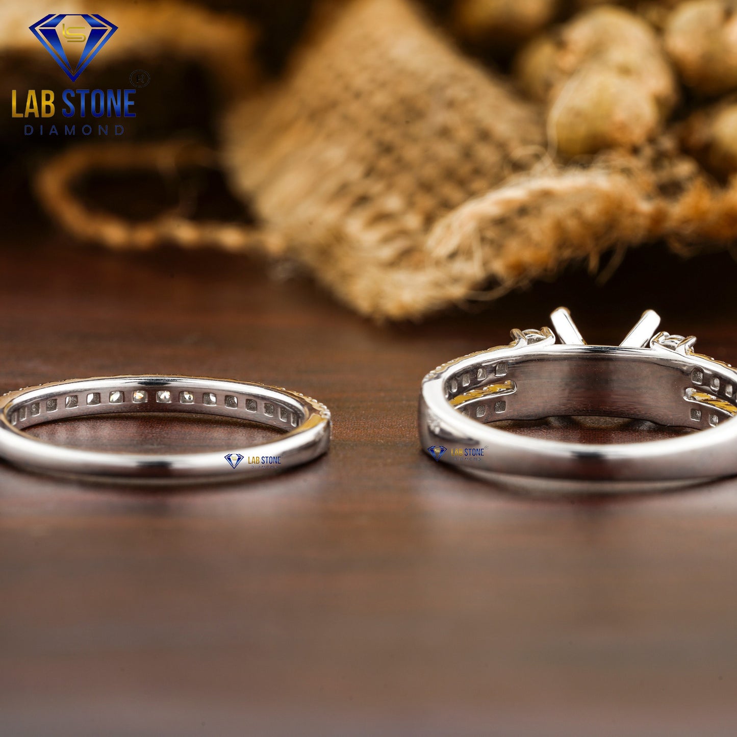 0.68 TDW Round Cut Women’s Engagement Diamond Ring with Band