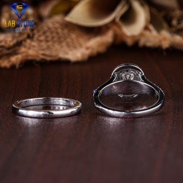 1.96 TDW Cushion cut & Round cut Diamond split band ring with band