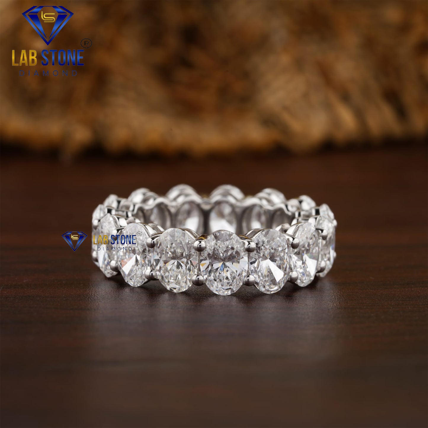 10.46 TDW Oval & Round Cut Women's Diamond Ring with Band
