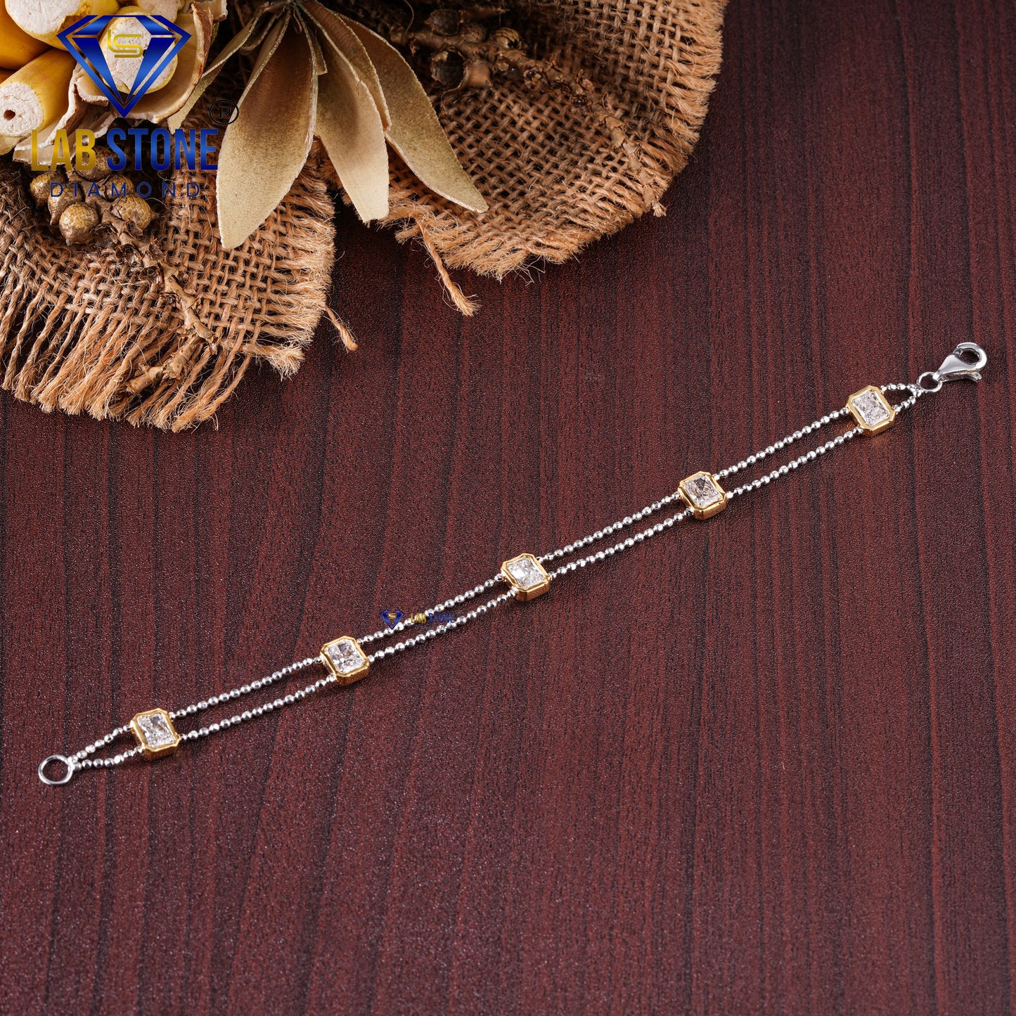 2.50 TDW Radiant Cut Diamond Slider Bracelet