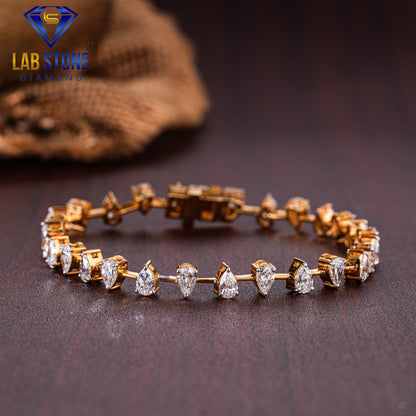 4.84 TDW Pear Cut Diamond Slider Bracelet