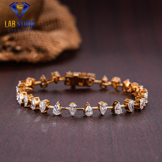 4.84 TDW Pear Cut Diamond Slider Bracelet