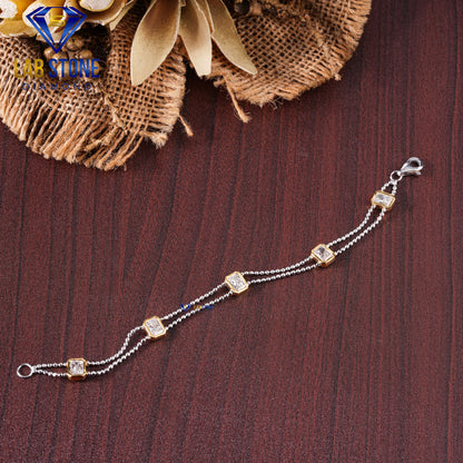 2.50 TDW Radiant Cut Diamond Slider Bracelet