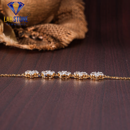 2.32 TDW Pear Cut Diamond Slider Bracelet