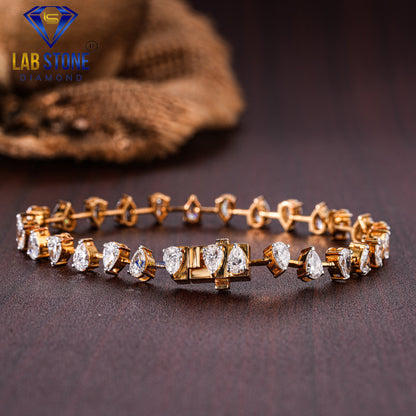 4.84 TDW Pear Cut Diamond Slider Bracelet