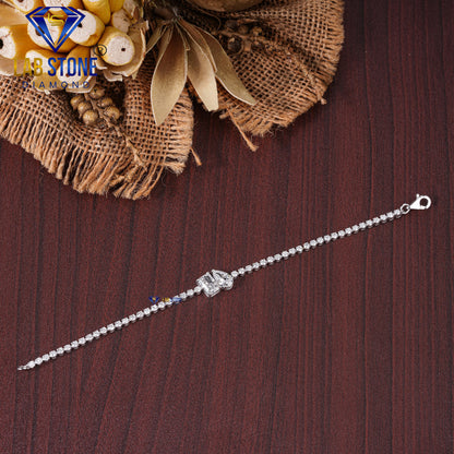 3.71 TDW Pear, Radiant & Round Cut Slider Bracelet