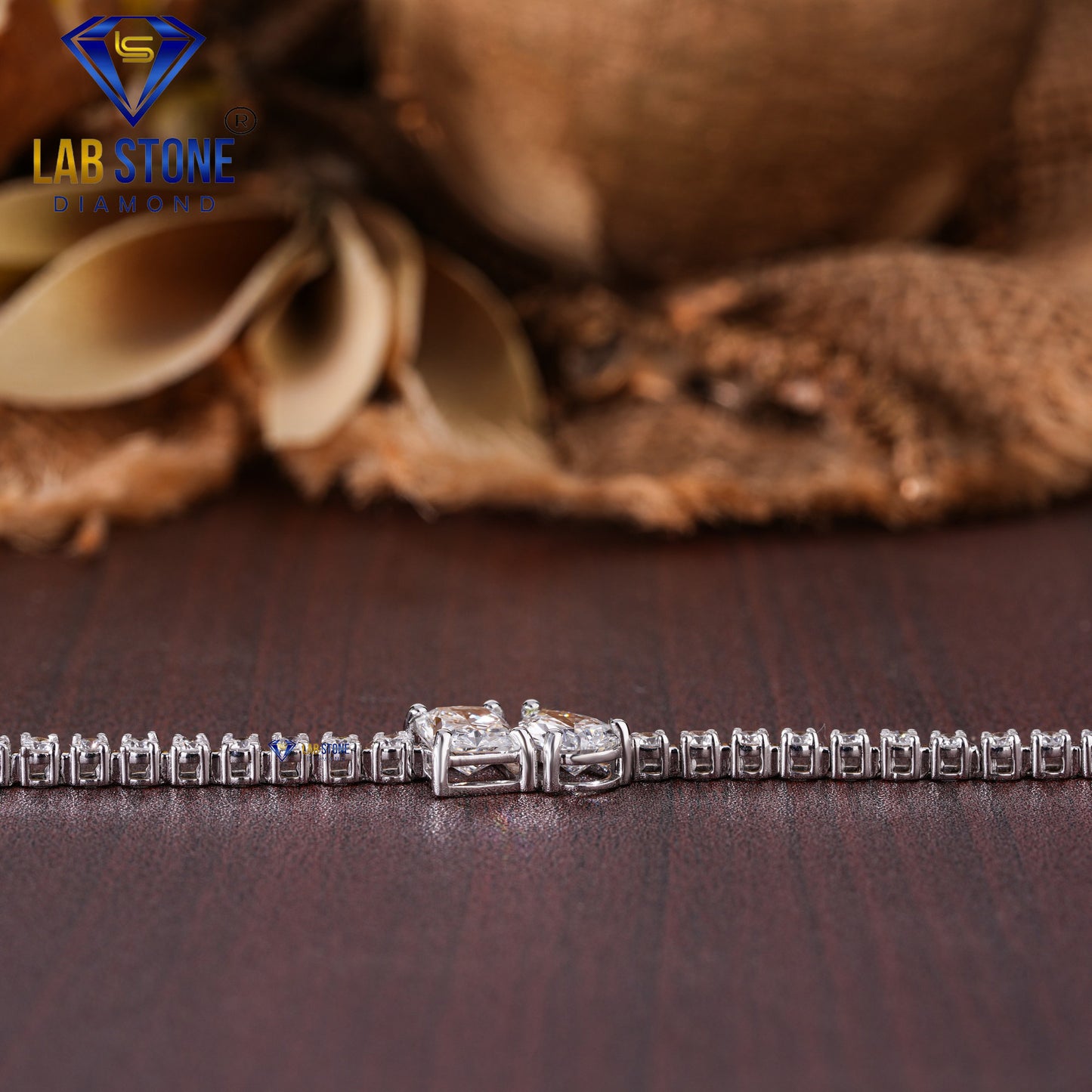 3.71 TDW Pear, Radiant & Round Cut Slider Bracelet