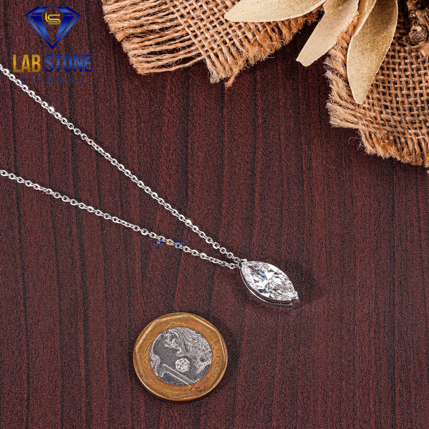 4.00 TDW Marquise Cut Women’s Solitaire Diamond Pendant