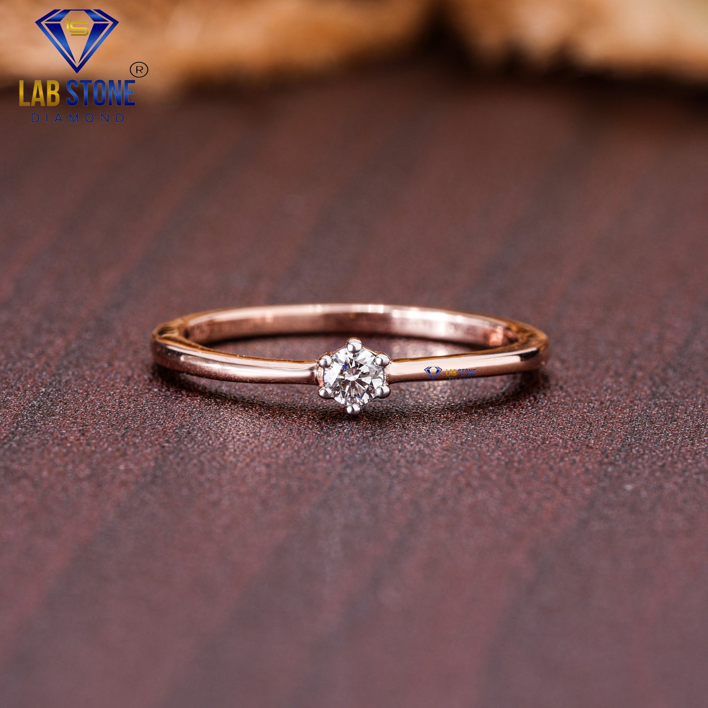 0.08 TDW Round Cut Women’s Solitaire Diamond Ring