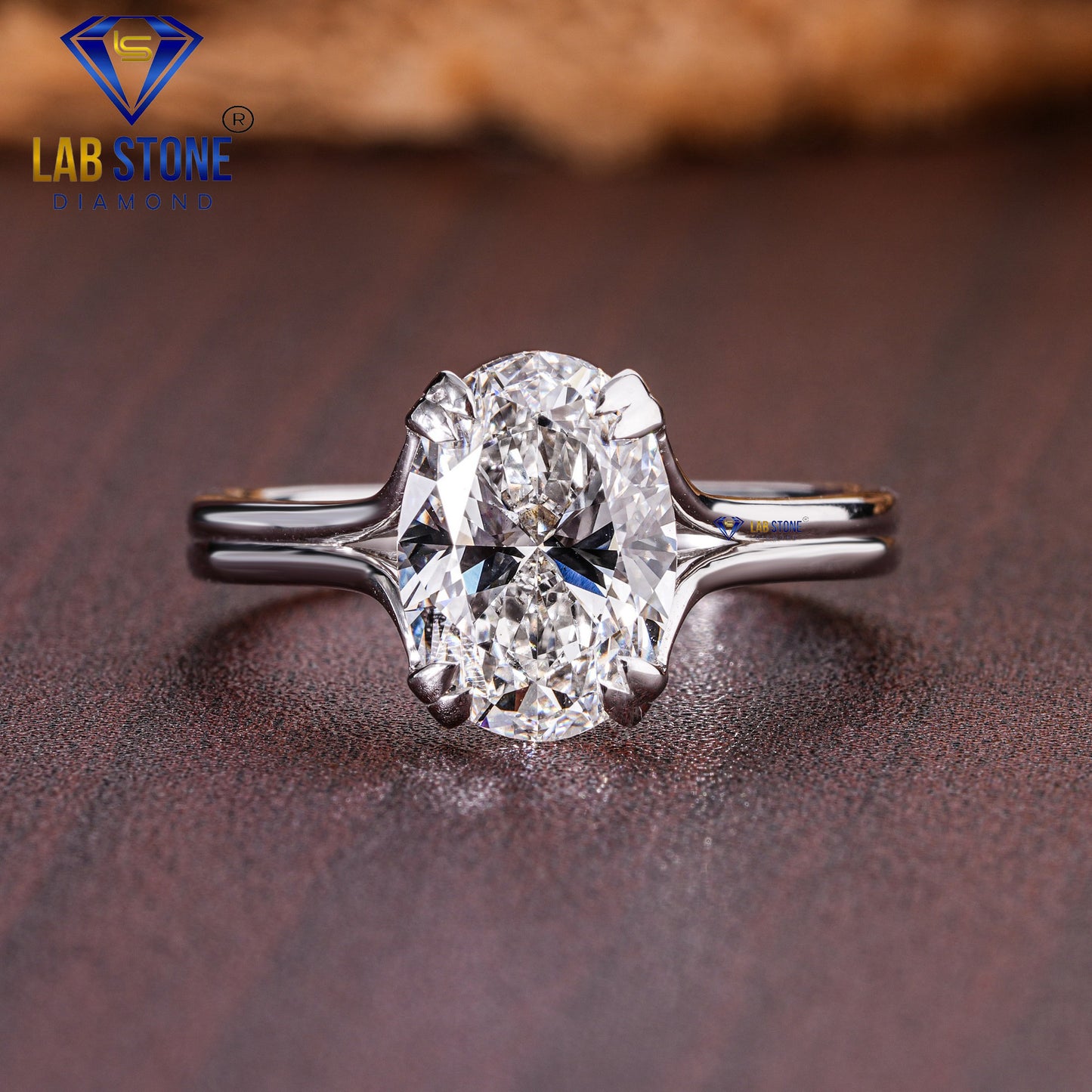 4.47 TDW Oval Cut Women’s Solitaire Diamond Ring