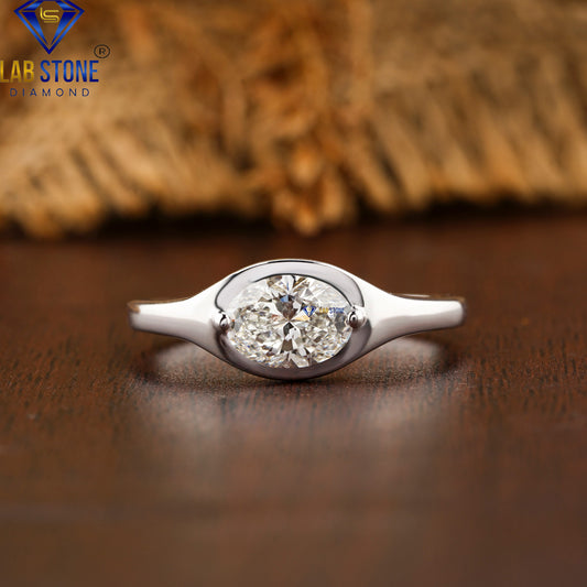 0.95 TDW Oval Cut Diamond Women’s Solitaire Ring