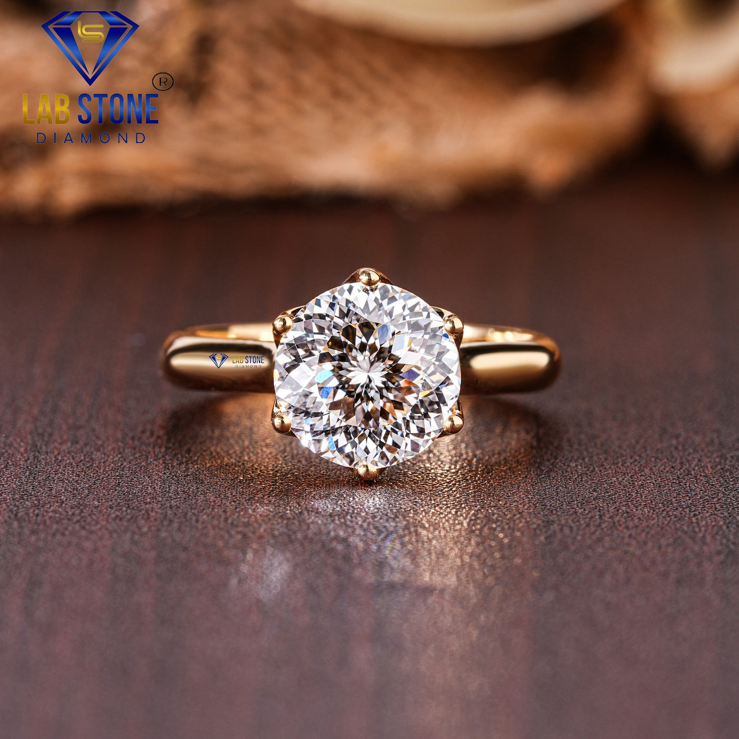 3.00 TDW Portuguese Cut Women’s Solitaire Diamond Ring